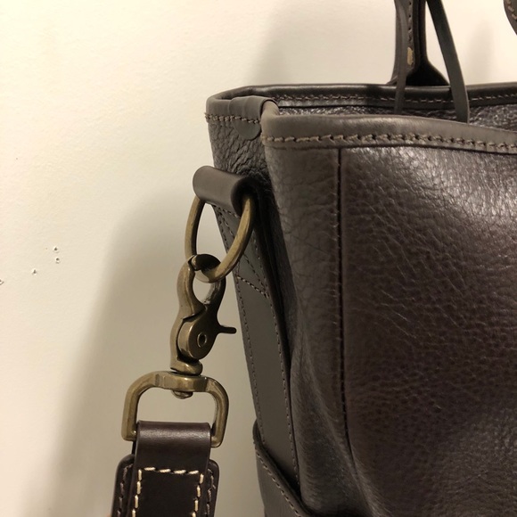 New John Varvatos Brown Leather Tote Bag - Picture 4 of 6